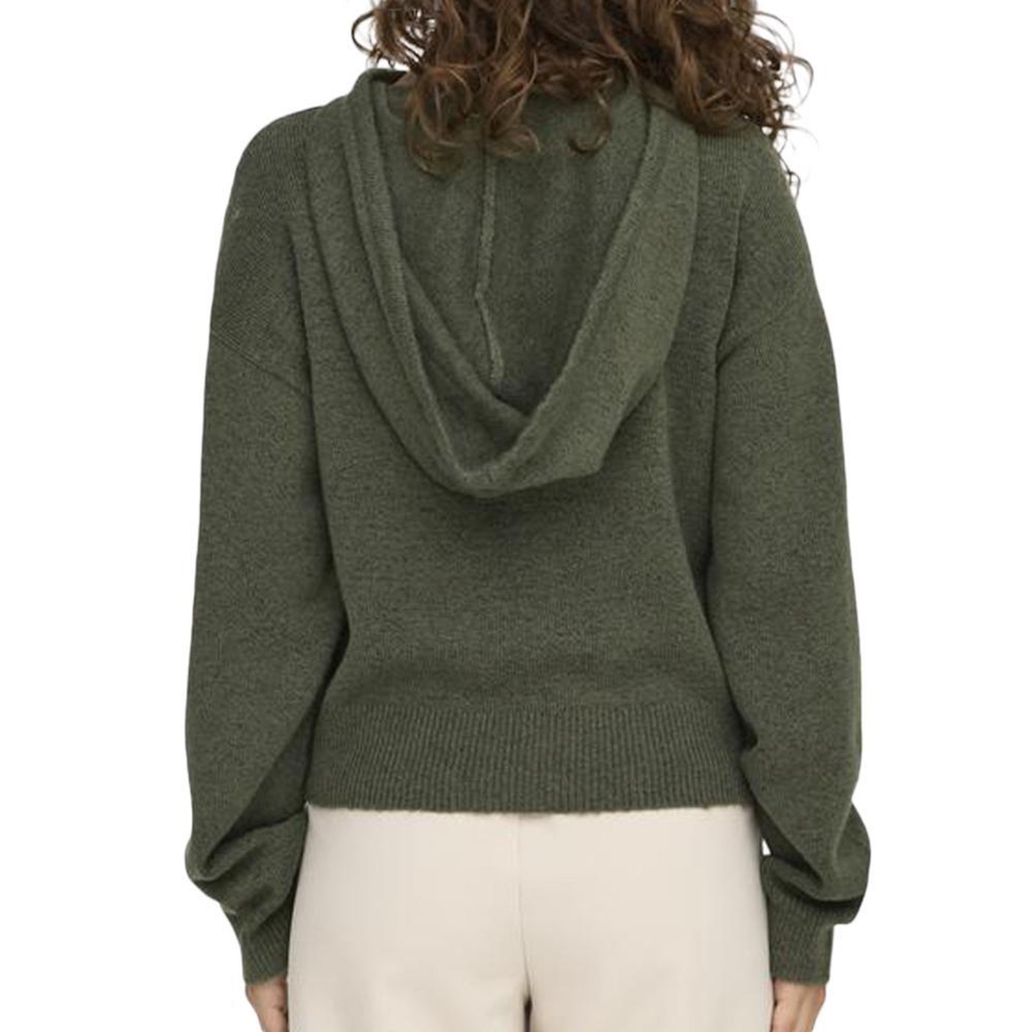 Voir la diapositive 2 : JACQUELINE DE YONG Pull Sweat à capuche Kaki Femme JDY Life