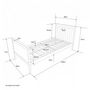 Voir la diapositive 2 : HomeStyle4U Lit simple en bois - couleur blanc
