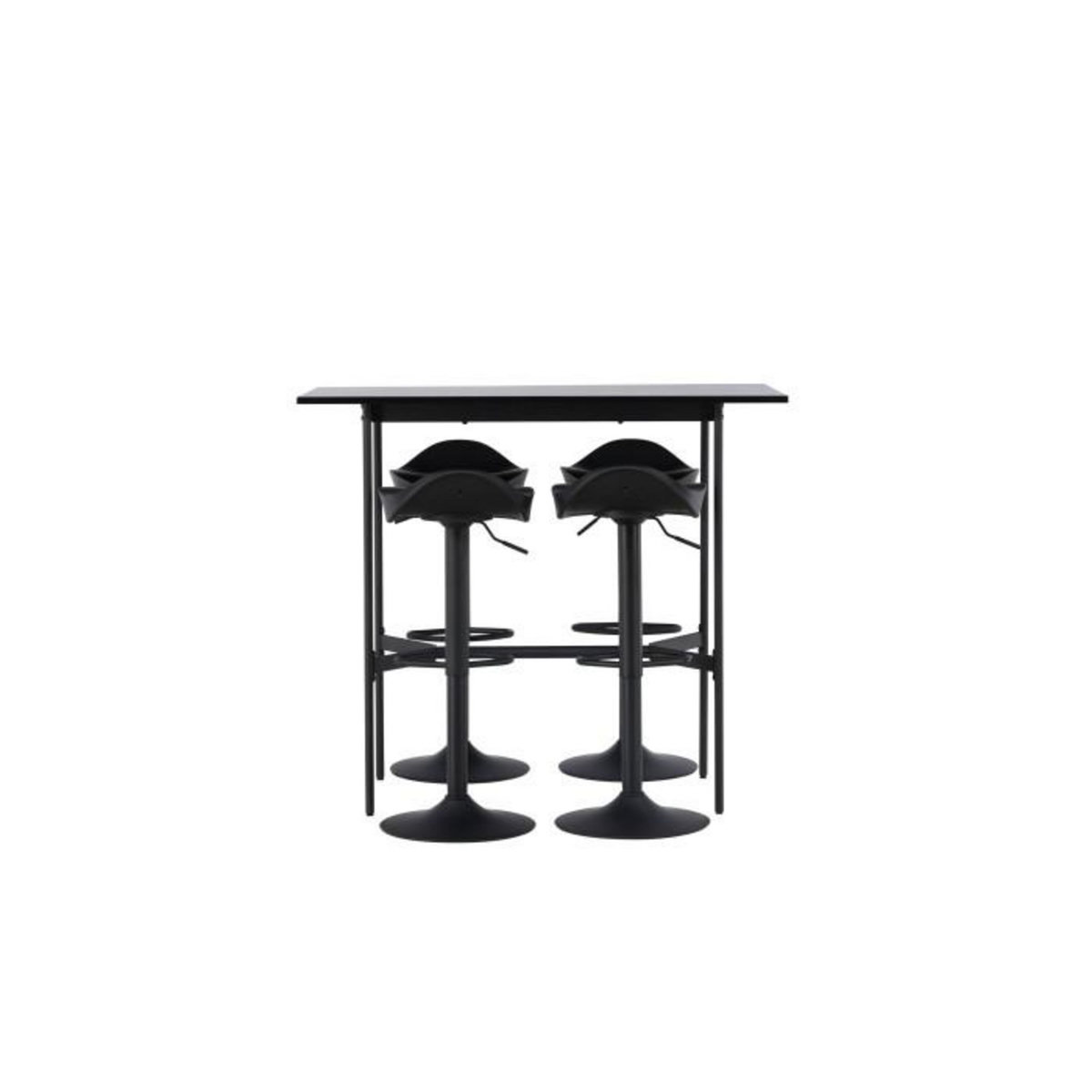 Paris Prix Ensemble Table de Bar & 4 Tabourets  Rax & Adesto  120cm Noir