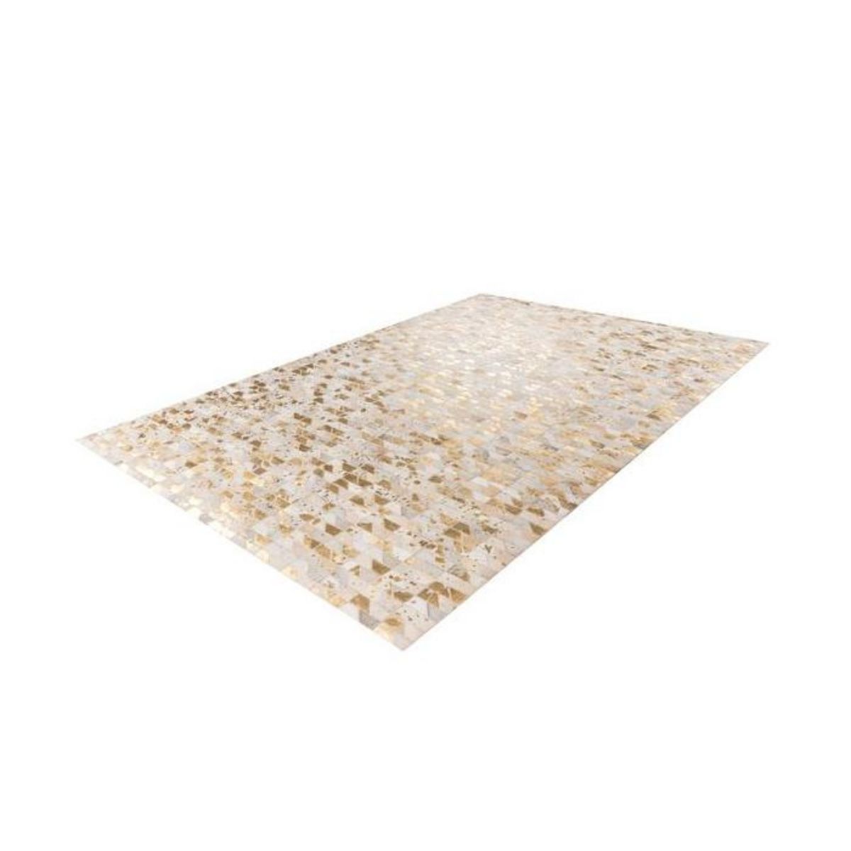 Paris Prix Tapis Fait Main en Cuir  Lavin III  Or & Multicolore