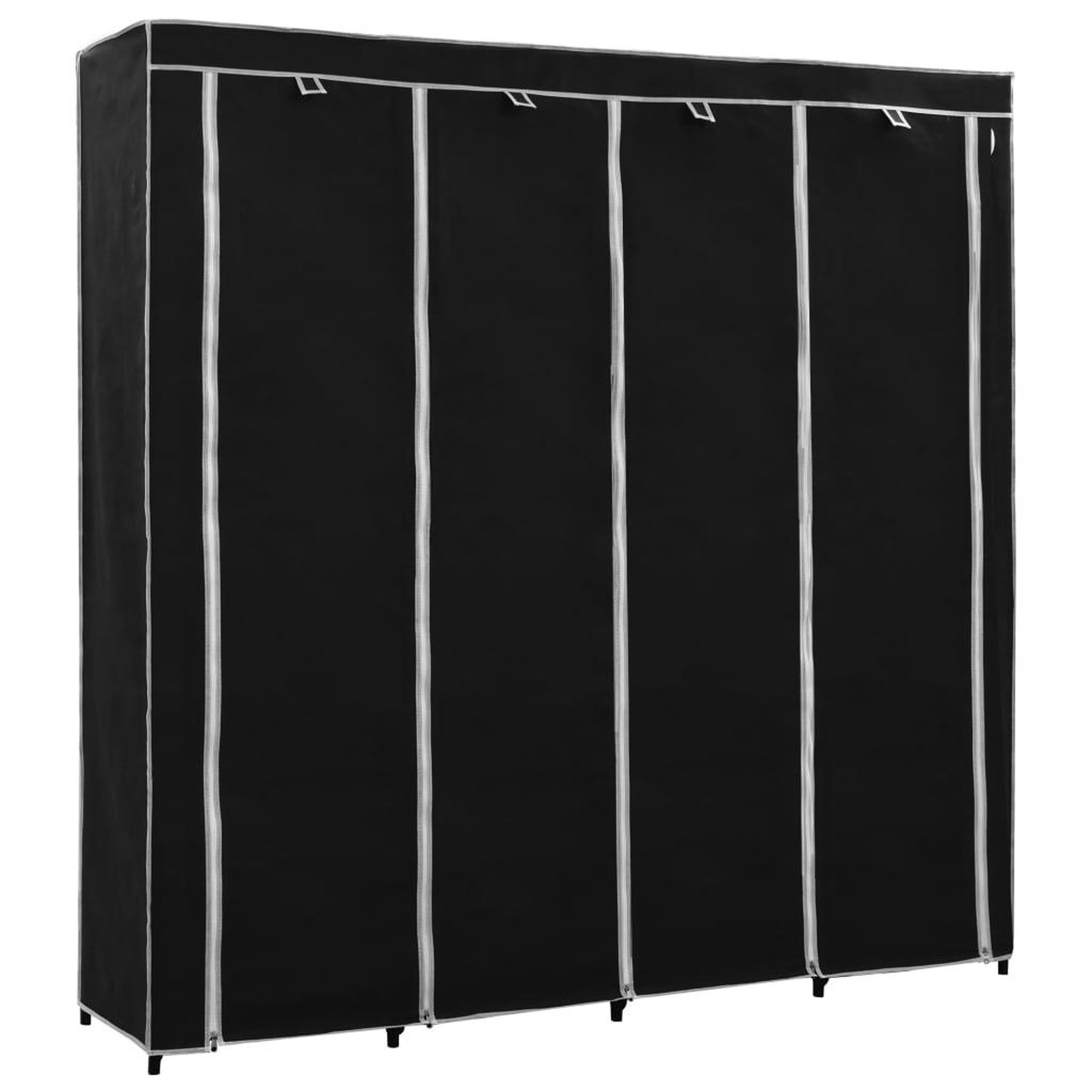 Voir la diapositive 2 : VIDAXL Garde-robe avec 4 compartiments Noir 175x45x170 cm