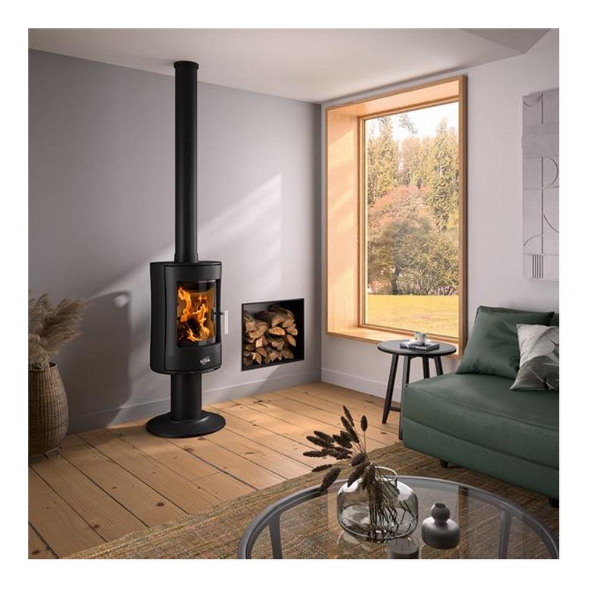 Godin Poêle à bois 8.5kw noir - 388145ANTH