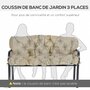 Voir la diapositive 4 : OUTSUNNY Coussin matelas assise dossier pour banc de jardin balancelle canapé 3 places grand confort 150 x 98 x 8 cm kaki