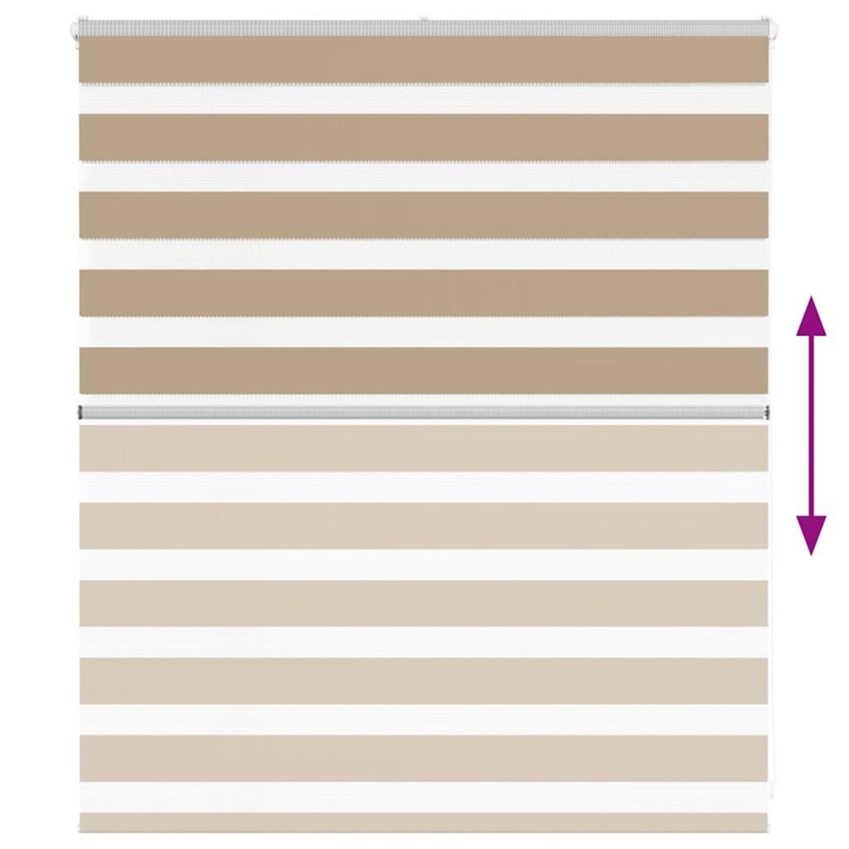 VIDAXL Store zebre marron sable largeur du tissu 120,9 cm polyester