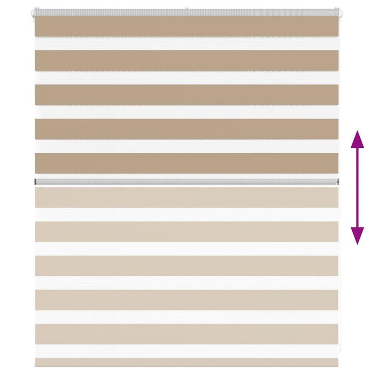 VIDAXL Store zebre marron sable largeur du tissu 120,9 cm polyester