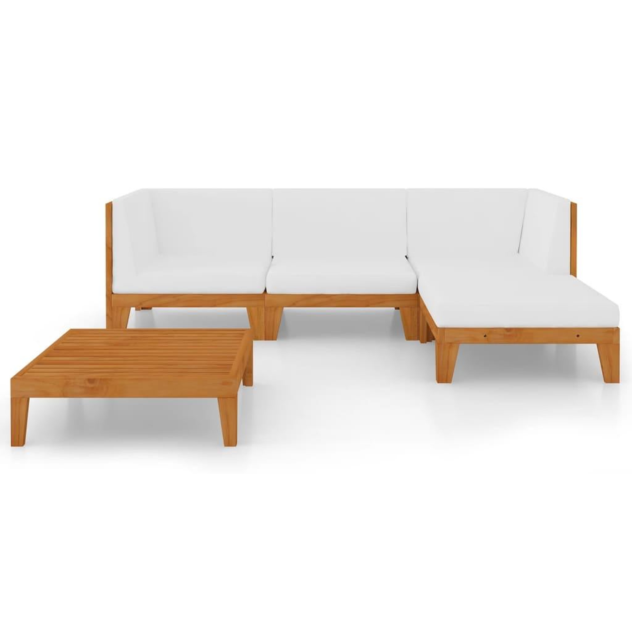 Voir la diapositive 3 : VIDAXL Salon de jardin 5 pcs avec coussins Bois d'acacia solide