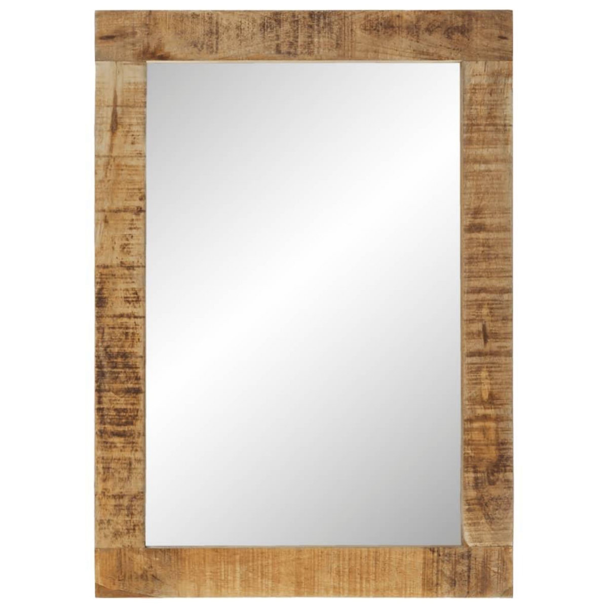 VIDAXL Miroir 70x50 cm bois de manguier massif et verre