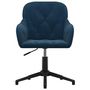 Voir la diapositive 3 : VIDAXL Chaise pivotante de bureau Bleu Velours