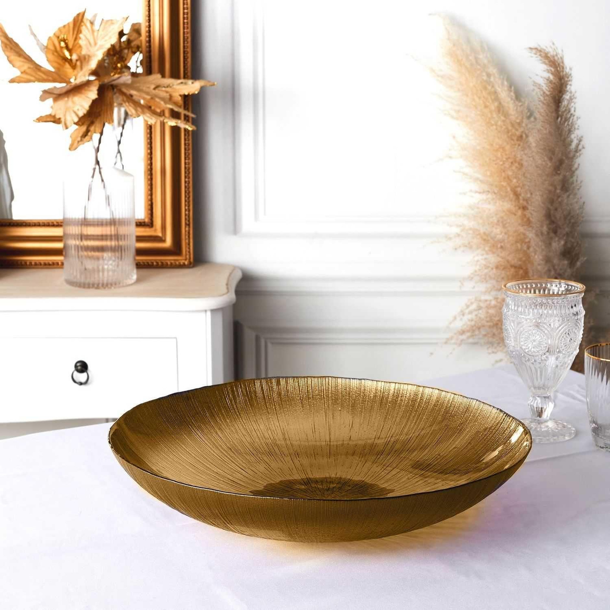 Voir la diapositive 4 : The Home Deco Factory Saladier en verre mirage - or