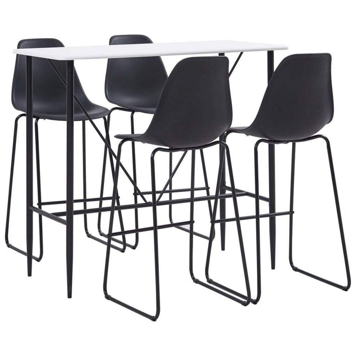 VIDAXL Ensemble de bar 5 pcs Plastique Noir