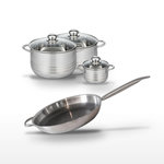 ELO Lot Poêle 32 cm et 3 Faitouts 12/20/24 cm Elo Relief Solution