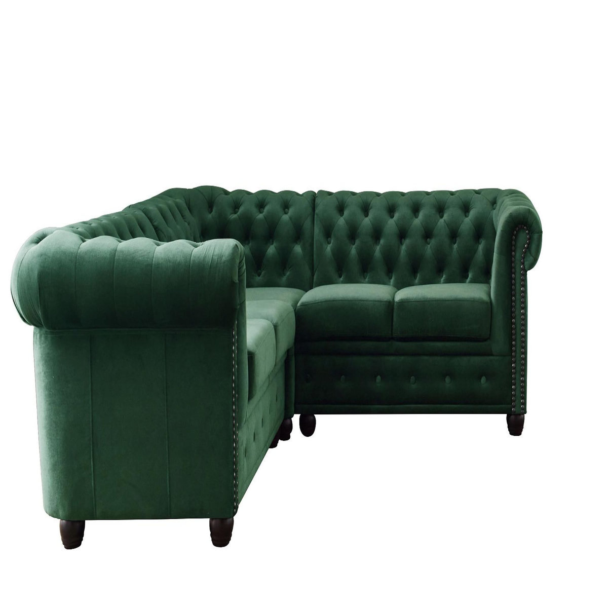 LISA DESIGN William - canapé chesterfield d'angle réversible - 5 places - en velours