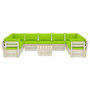 Voir la diapositive 3 : VIDAXL Salon de jardin palette 10 pcs avec coussins bois d'epicea