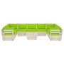 Voir la diapositive 3 : VIDAXL Salon de jardin palette 10 pcs avec coussins bois d'epicea