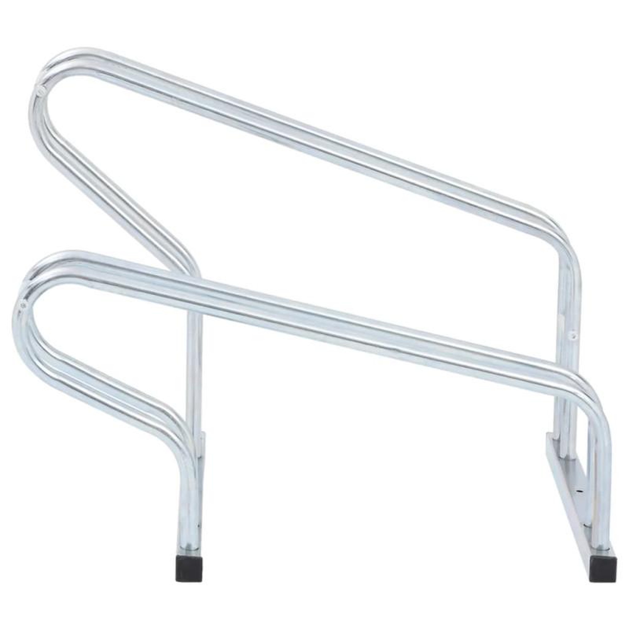 Voir la diapositive 4 : VIDAXL Support de vélo au sol autoportant pour 2 vélos acier galvanisé