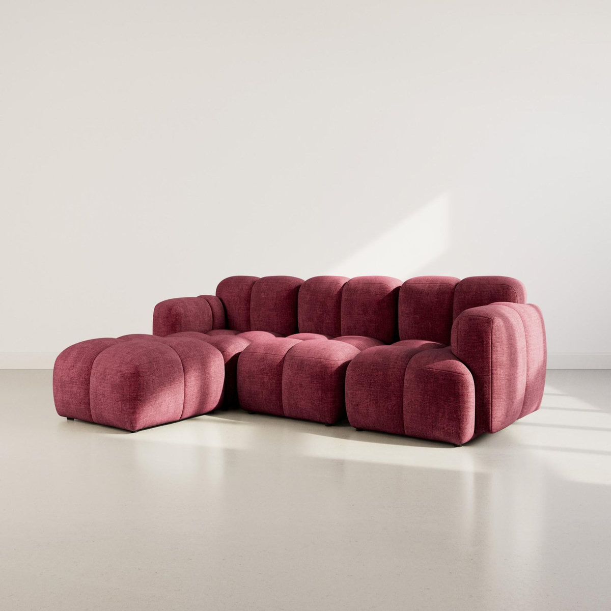 LISA DESIGN Grace - canapé modulable d'angle réversible 4 places en velours texturé