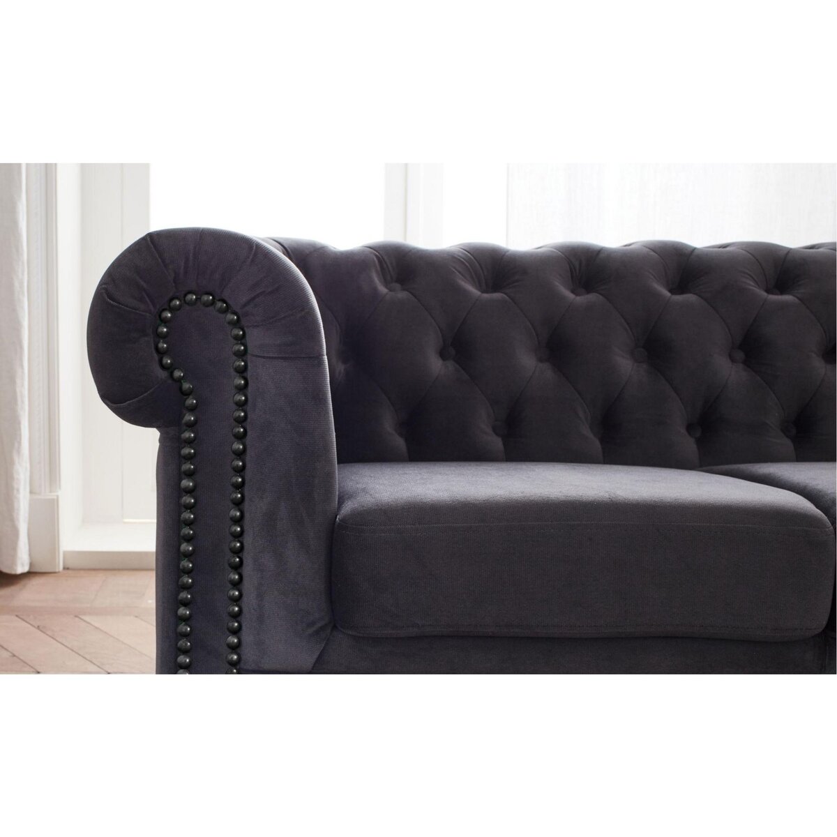 LISA DESIGN William - canapé chesterfield - 3 places - en velours