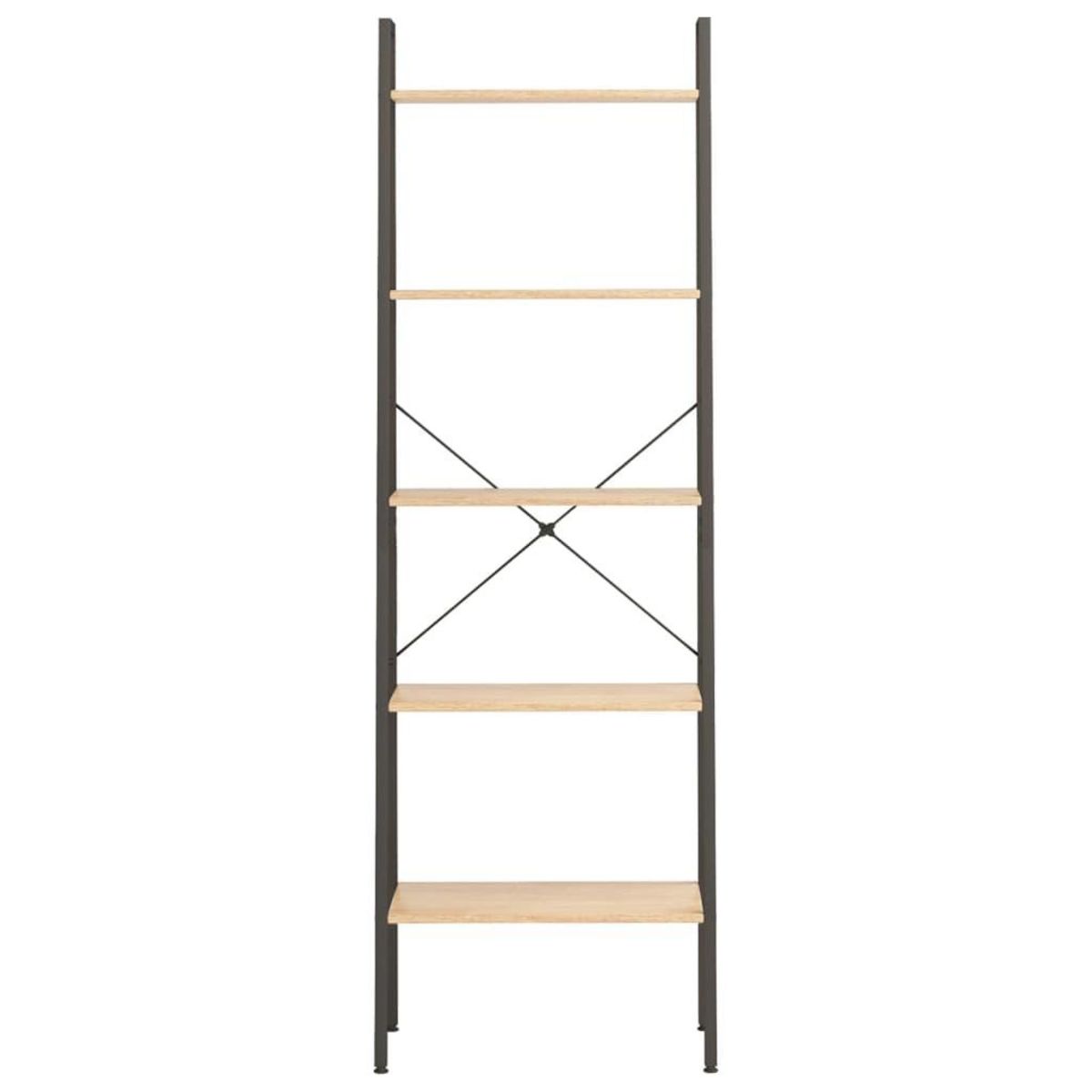 VIDAXL Etagere sur pied 5 niveaux Marron clair et noir 56x35x174 cm