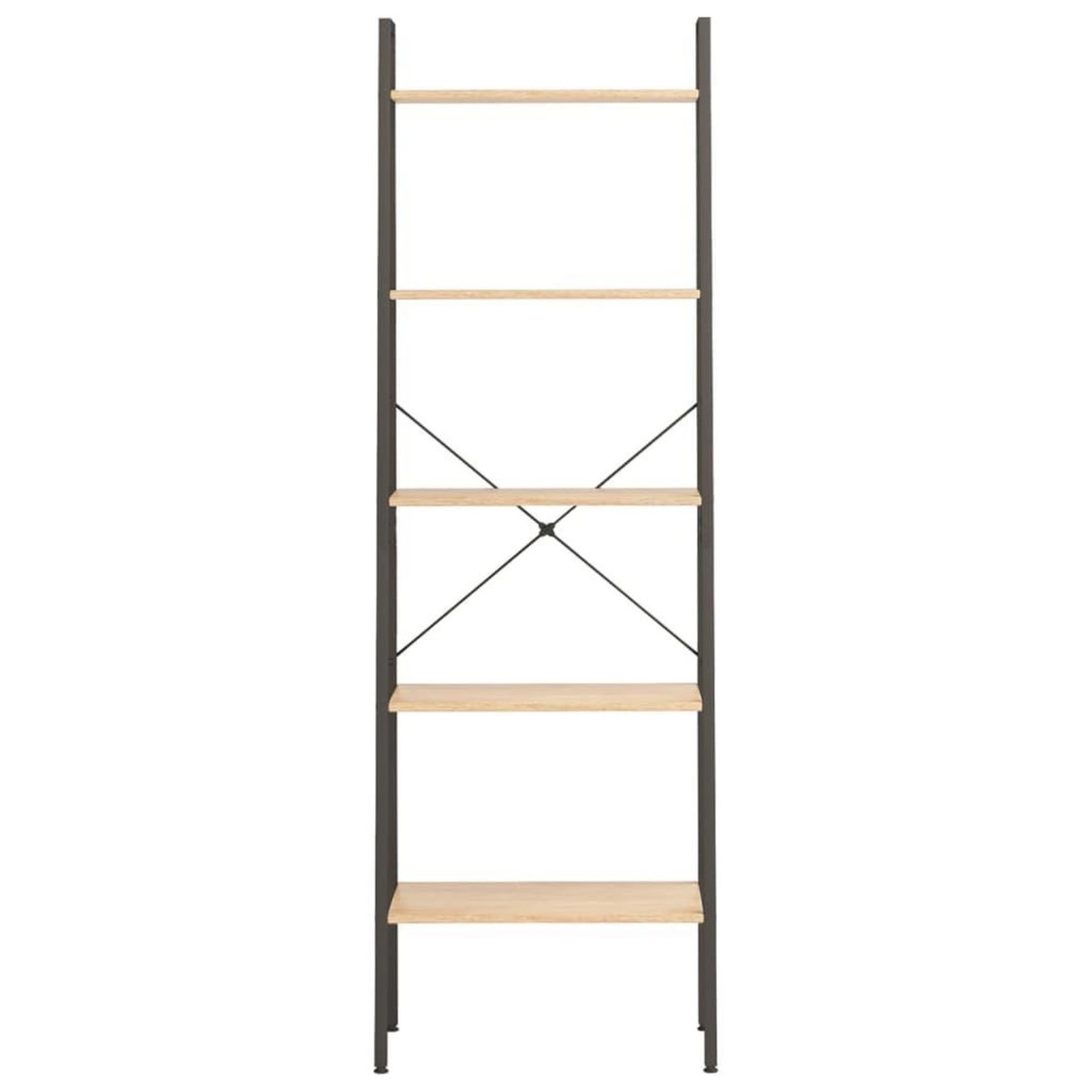 VIDAXL Etagere sur pied 5 niveaux Marron clair et noir 56x35x174 cm