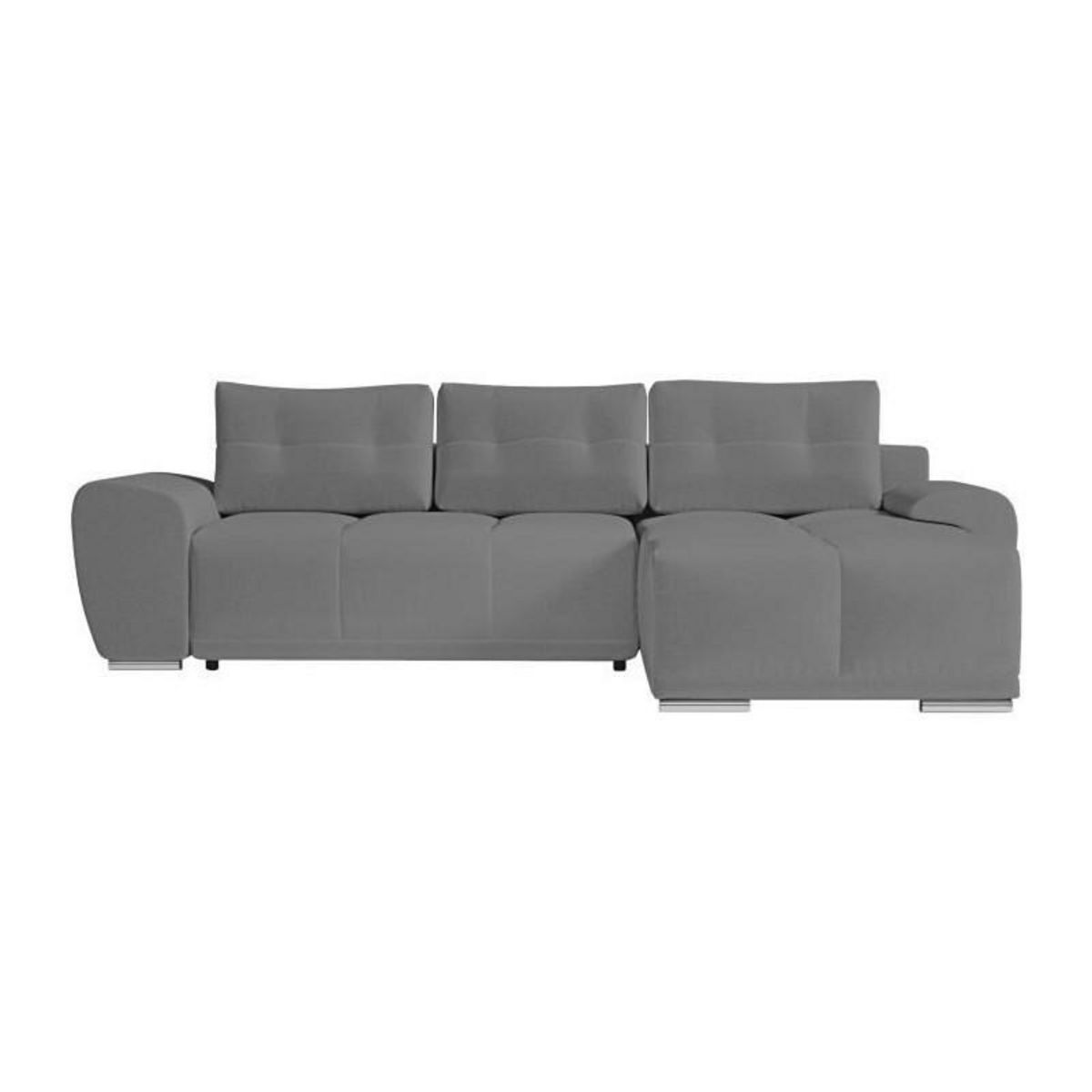 LOUNGITUDE Canapé d'angle convertible CABELLO en tissu gris - LOUNGITUDE - Angle Droit - Occasionnel - 140 x 210 cm
