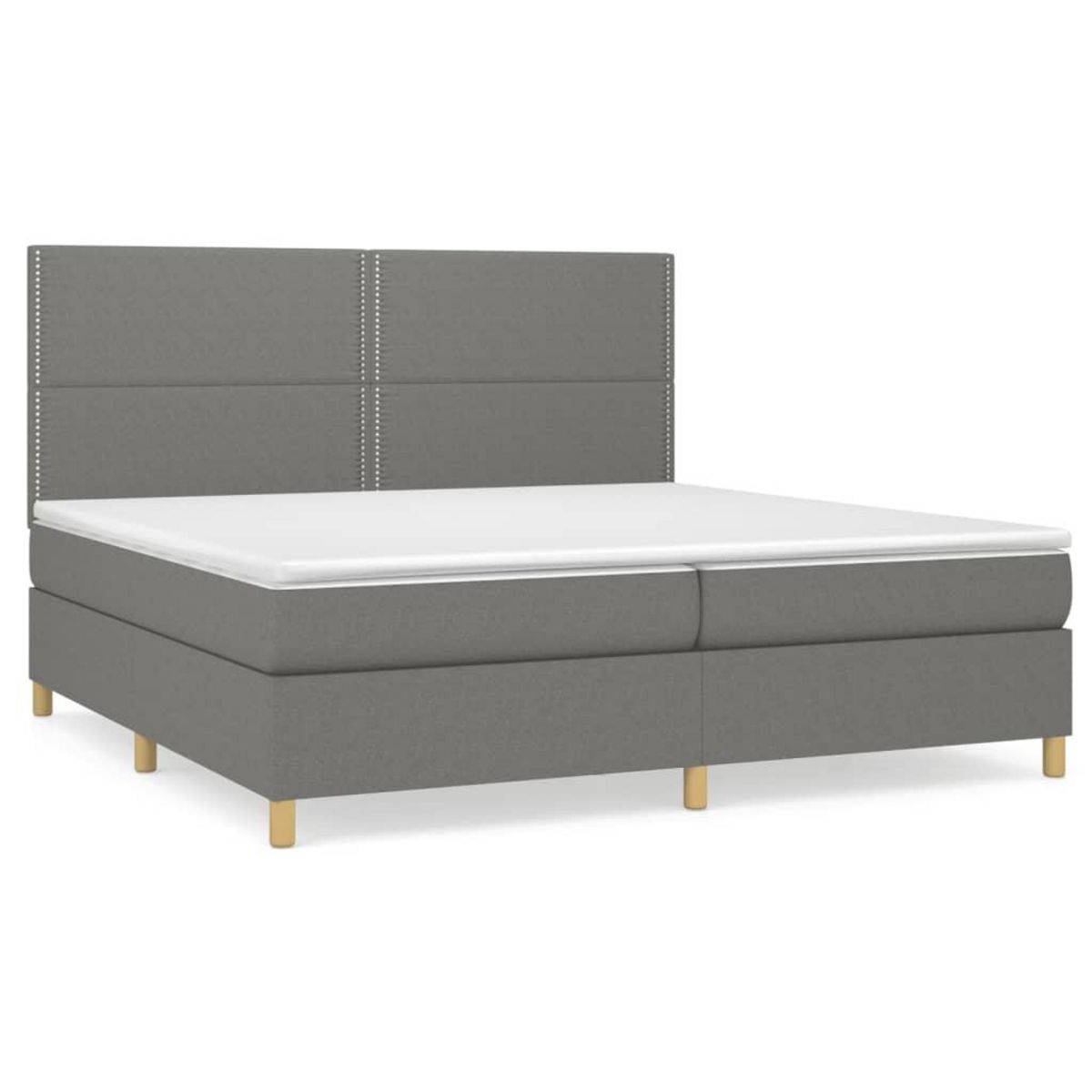 VIDAXL Sommier a lattes de lit avec matelas Gris fonce 200x200cm Tissu