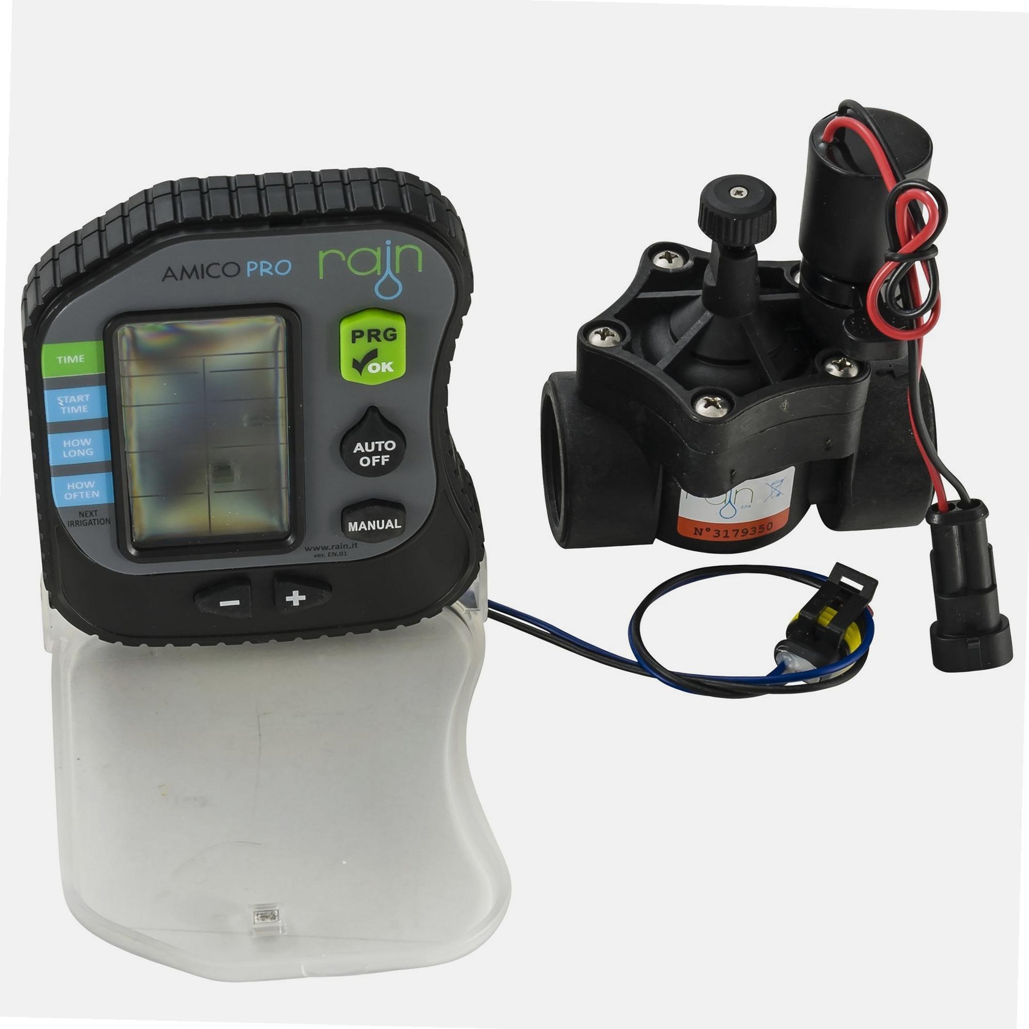 RAIN Programmateur d'arrosage étanche 9v avec électrovanne pro