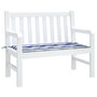Voir la diapositive 3 : VIDAXL Coussin de banc de jardin rayures bleues et blanches 100x50x3cm