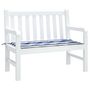 Voir la diapositive 3 : VIDAXL Coussin de banc de jardin rayures bleues et blanches 100x50x3cm