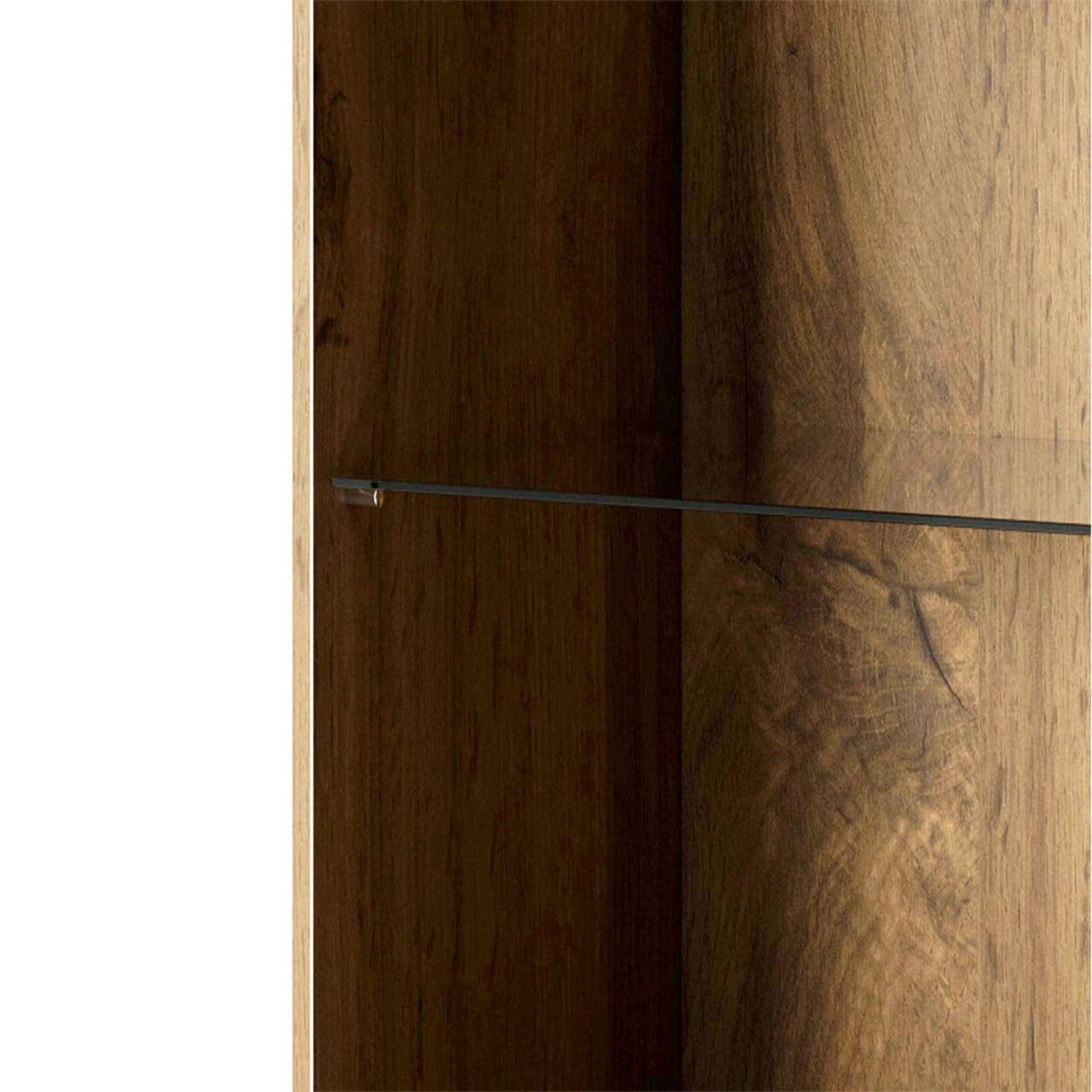 Voir la diapositive 3 : BEST MOBILIER Come - vitrine - effet bois - 1 porte - 60x182 cm