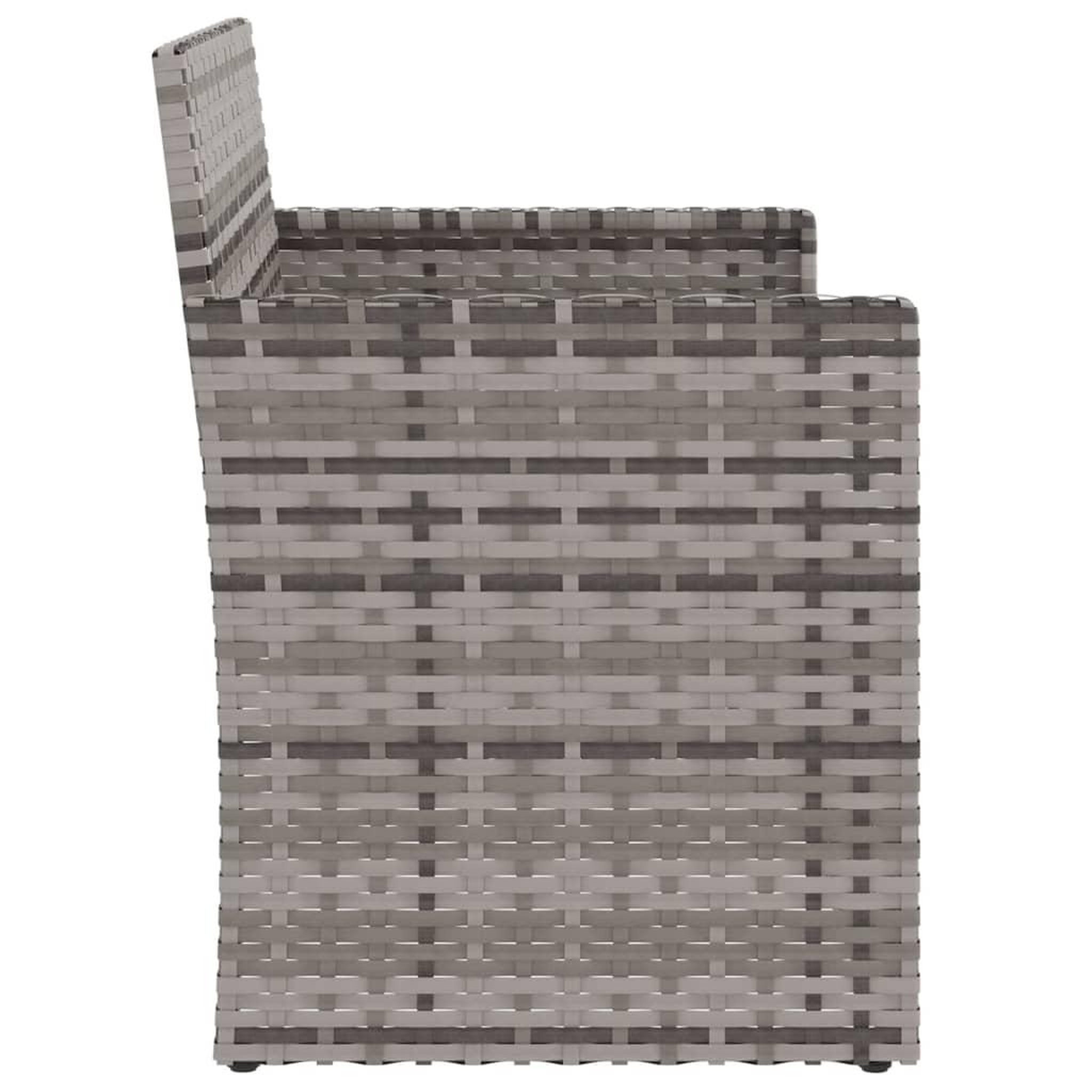 Voir la diapositive 5 : VIDAXL Banc de jardin avec coussins Gris 105 cm Resine tressee