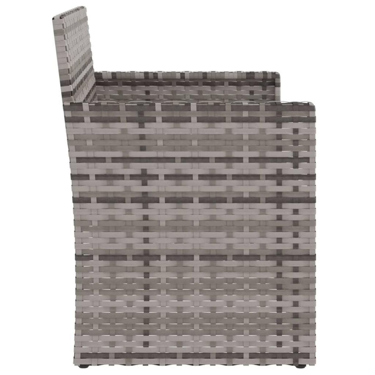 VIDAXL Banc de jardin avec coussins Gris 105 cm Resine tressee