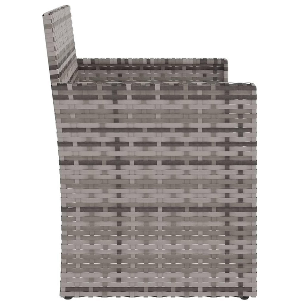 VIDAXL Banc de jardin avec coussins Gris 105 cm Resine tressee