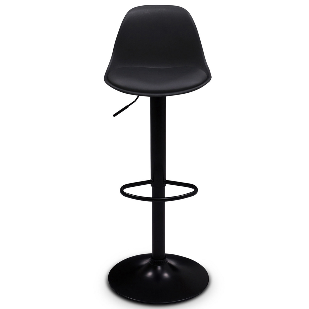 ID MARKET Lot de 2 tabourets de bar KARL design noir pied noir