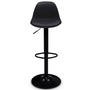 Voir la diapositive 3 : ID MARKET Lot de 2 tabourets de bar KARL design noir pied noir