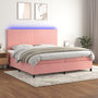 Voir la diapositive 1 : VIDAXL Sommier a lattes de lit et matelas LED Rose 200x200 cm Velours