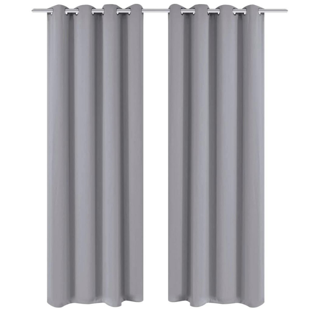VIDAXL Rideau occultant 2 pcs avec œillets metalliques 135x175 cm Gris