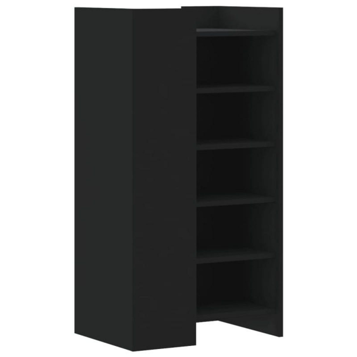 VIDAXL Armoire à chaussures noir 52x37,5x100 cm bois d ingénierie
