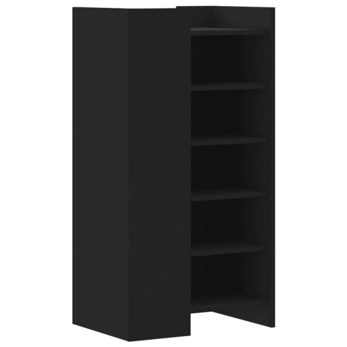 VIDAXL Armoire à chaussures noir 52x37,5x100 cm bois d ingénierie