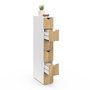 Voir la diapositive 4 : ID MARKET Tour de rangement 6 tiroirs WILO sur roulettes colonne gain de place blanc et façon hêtre