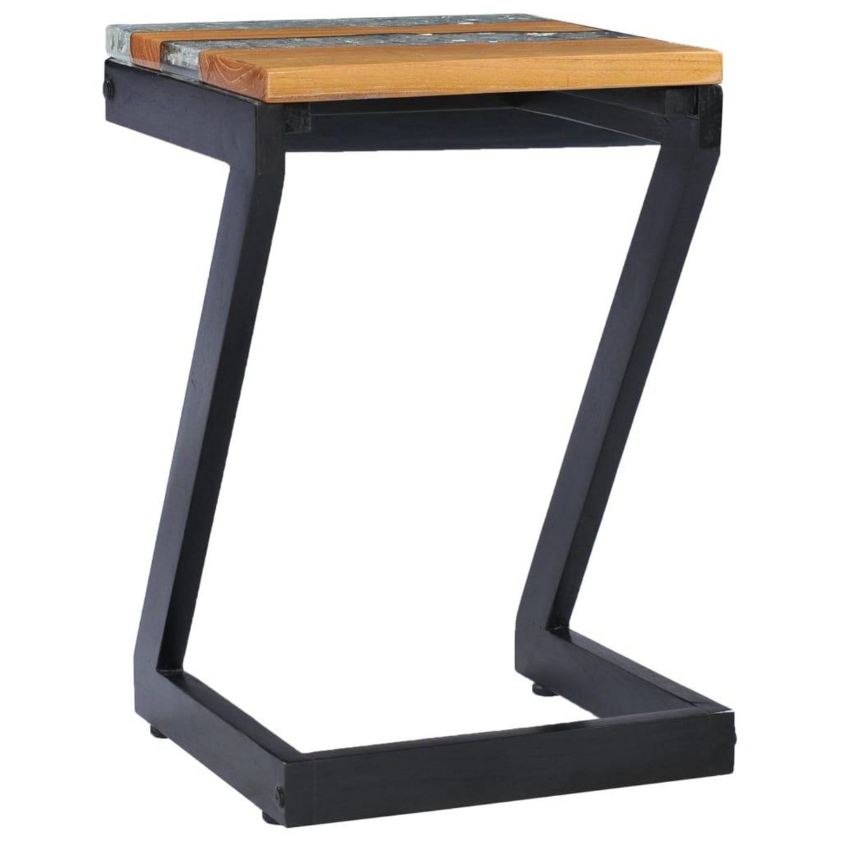 VIDAXL Table basse 30x30x50 cm Bois de teck massif et polyresine