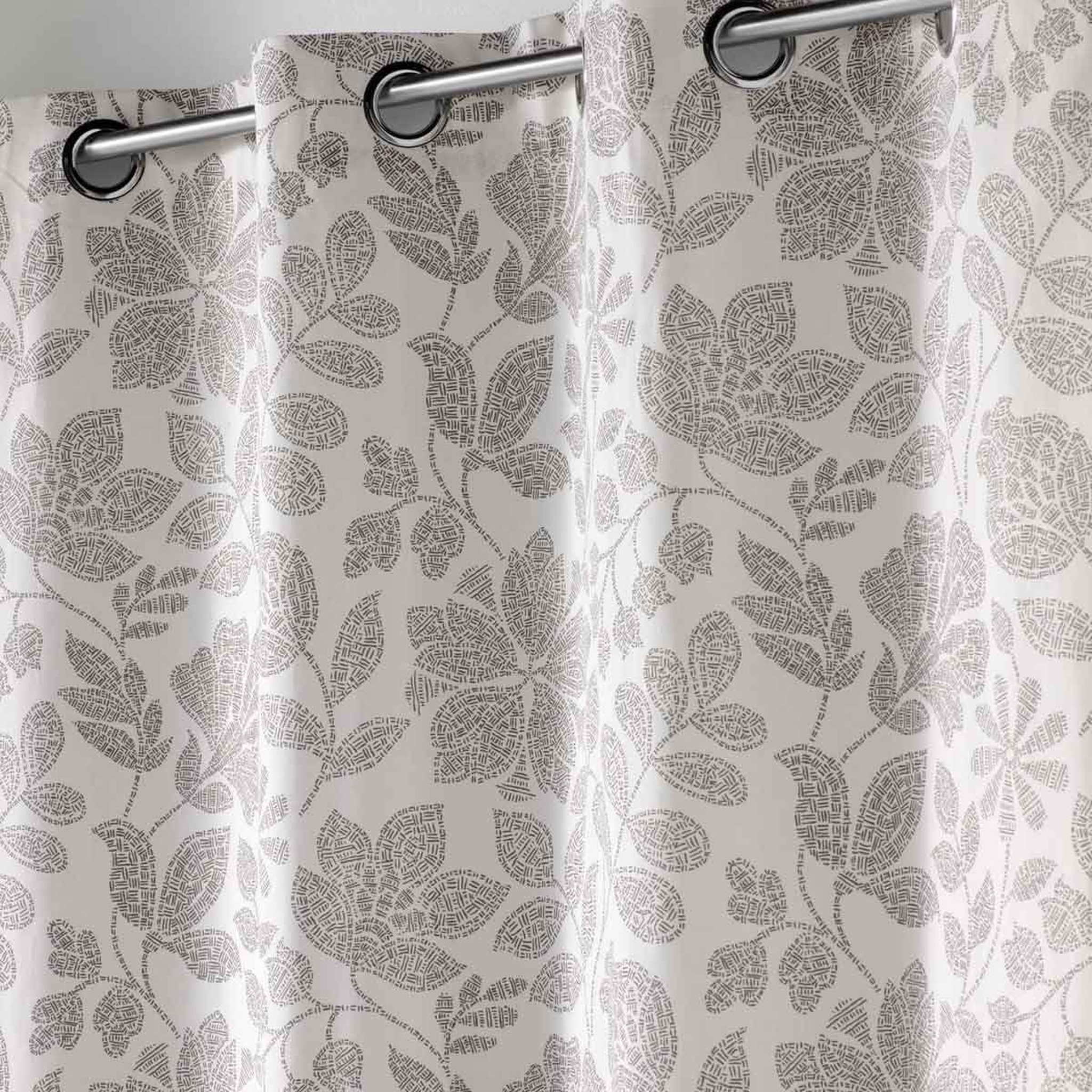 Voir la diapositive 2 : Douceur d'Intérieur Rideau à œillets imprimé  panachic  140x240cm beige