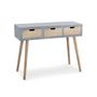 Voir la diapositive 2 : Paris Prix Console Scandinave 3 Tiroirs  Kim  100cm Gris
