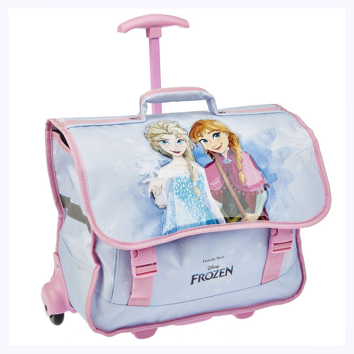 DISNEY Cartable à roulettes bleu La reine des Neiges