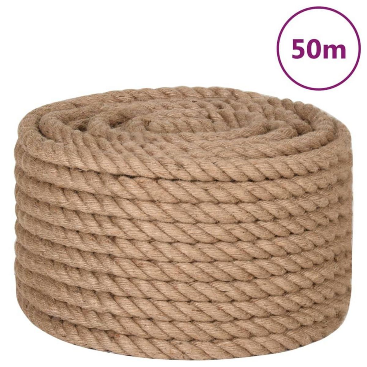VIDAXL Corde de jute 50 m de long 16 mm d'epaisseur