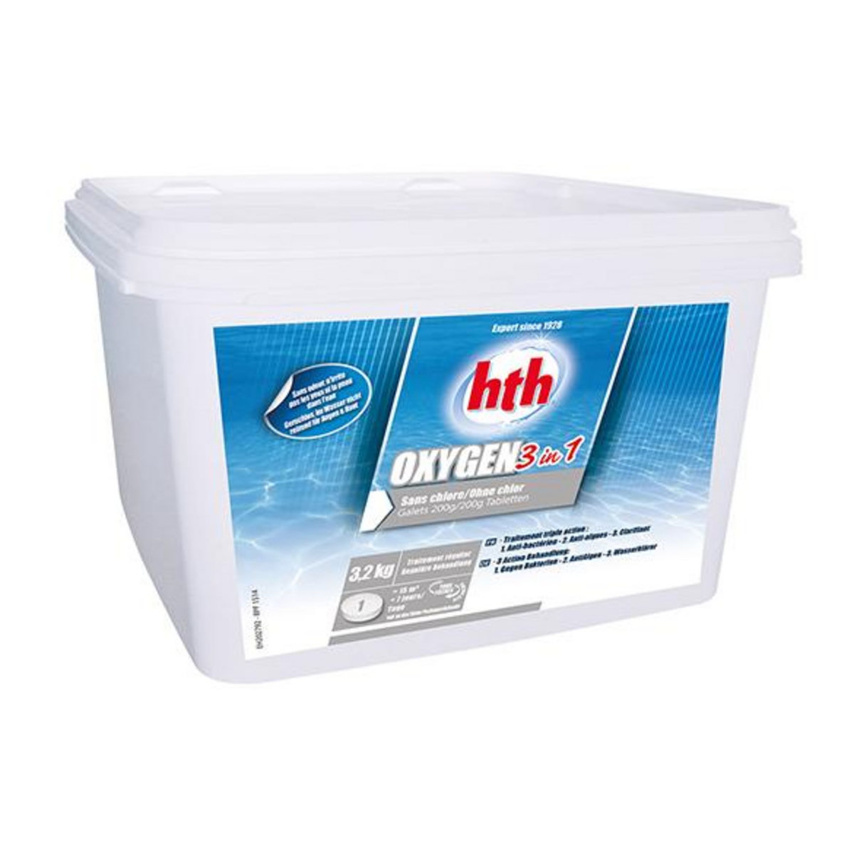 HTH Oxygène actif 3 en 1 en galets 3,2 kg - HTH