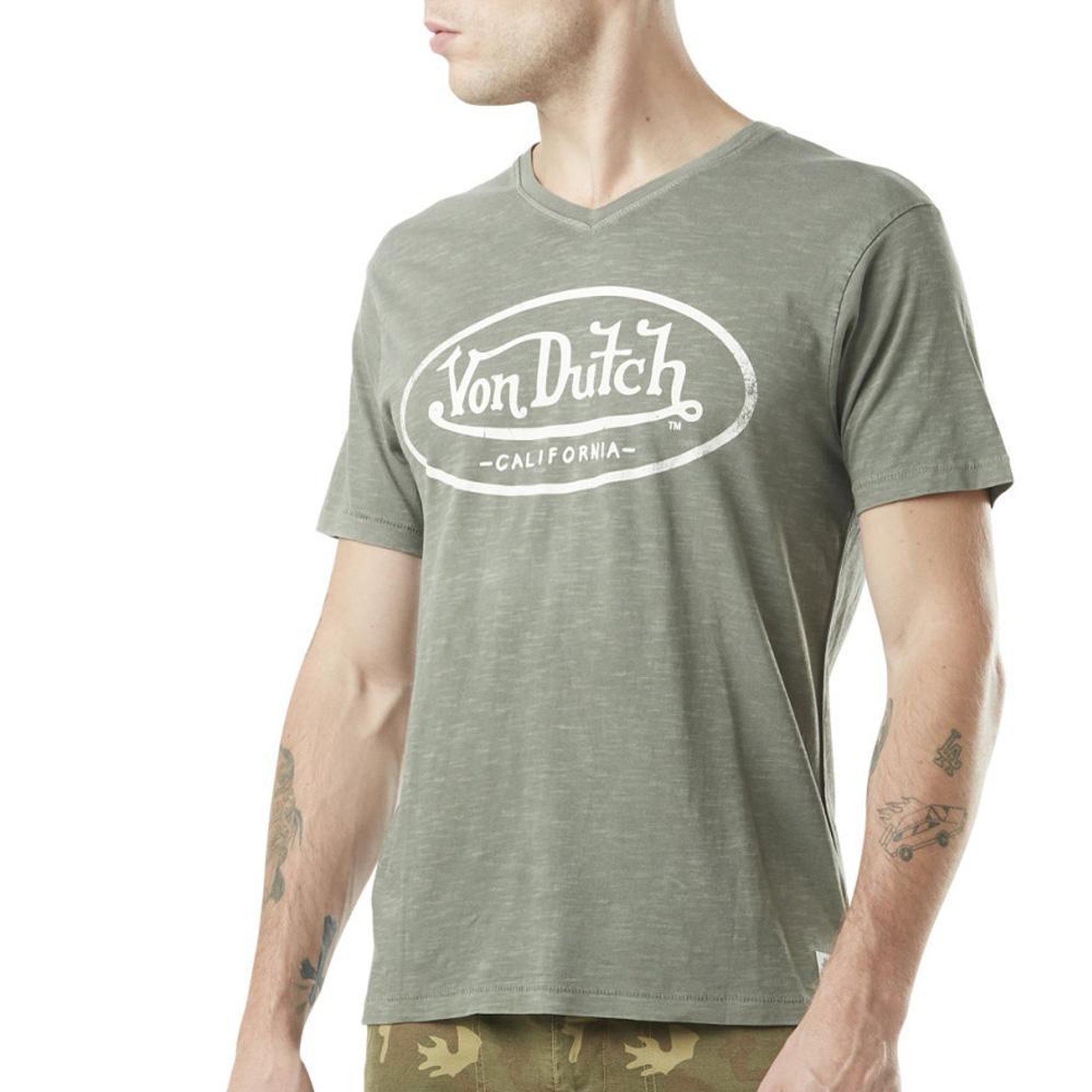 VON DUTCH T-shirt Kaki/Beige Homme Von Dutch TYRON