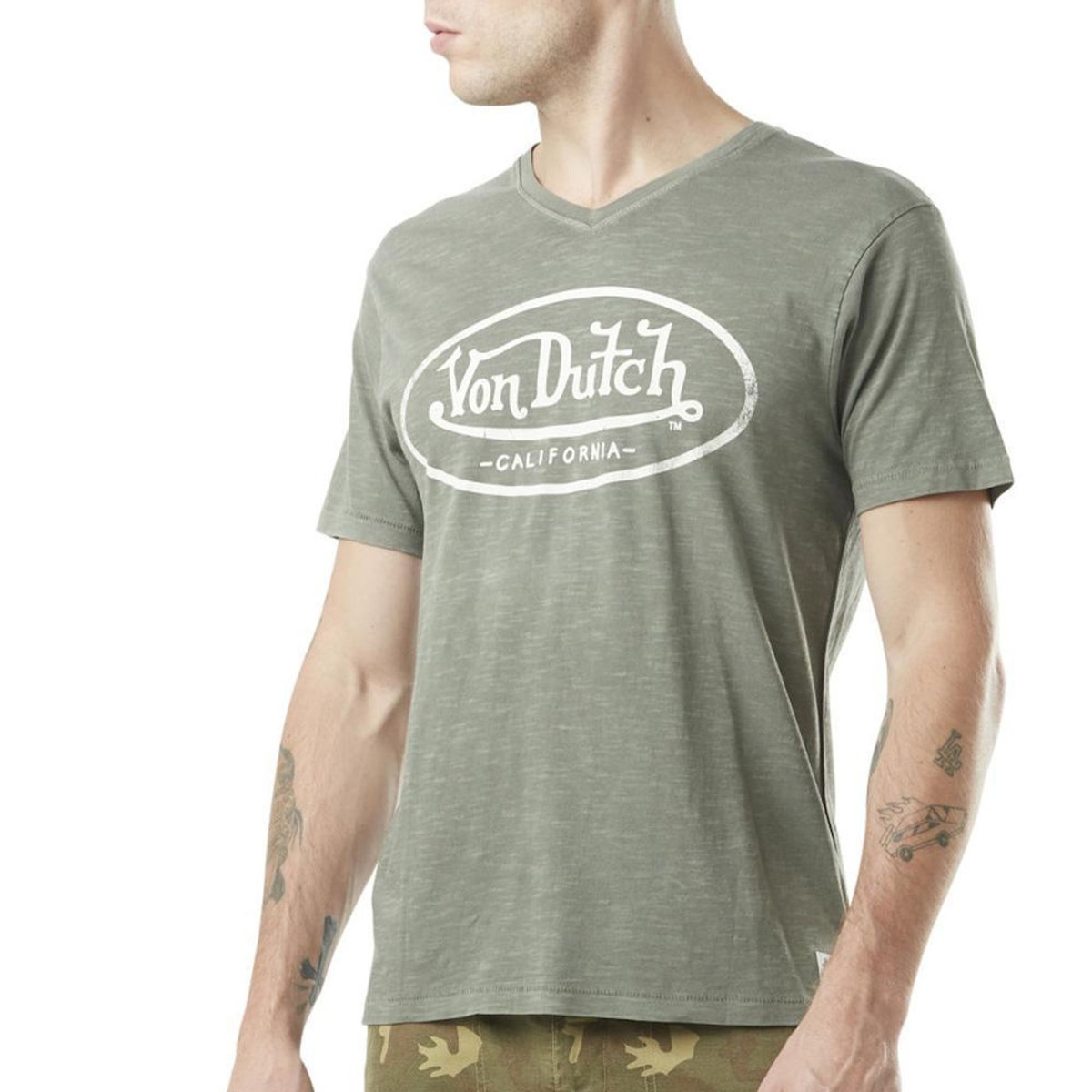 VON DUTCH T-shirt Kaki/Beige Homme Von Dutch TYRON