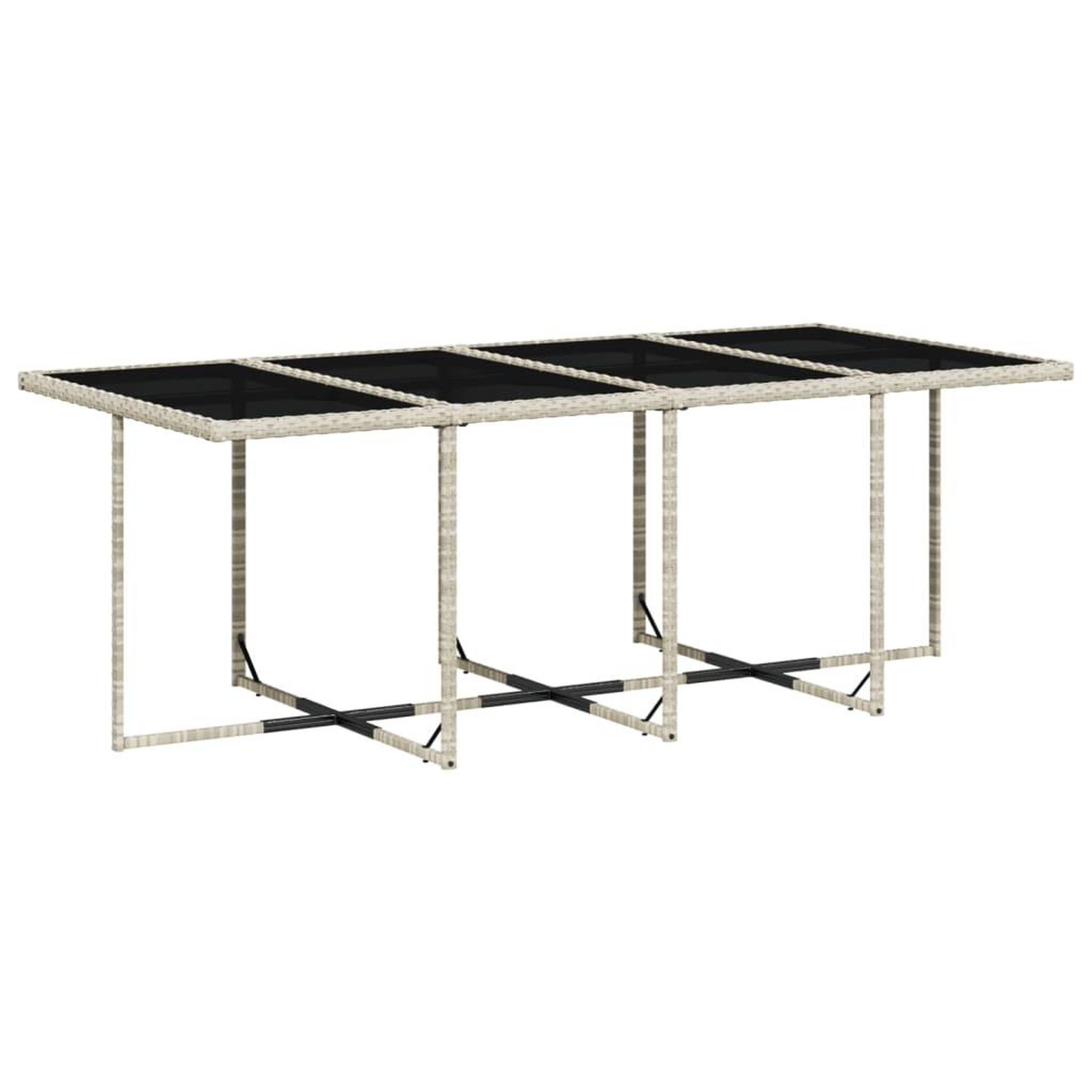 Voir la diapositive 4 : VIDAXL Ensemble a manger de jardin et coussins 13 pcs gris clair rotin