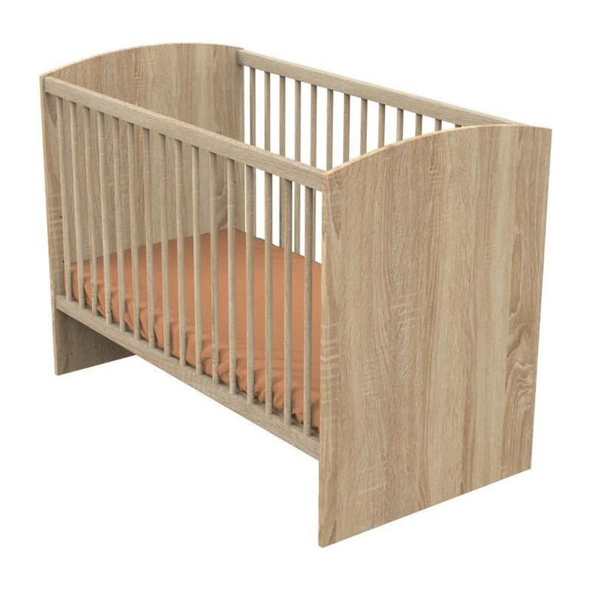 Voir la diapositive 3 : SAUTHON Chambre duo bébé - SAUTHON - Sam Chene doré - Lit bébé 120 x 60 cm et commode a langer