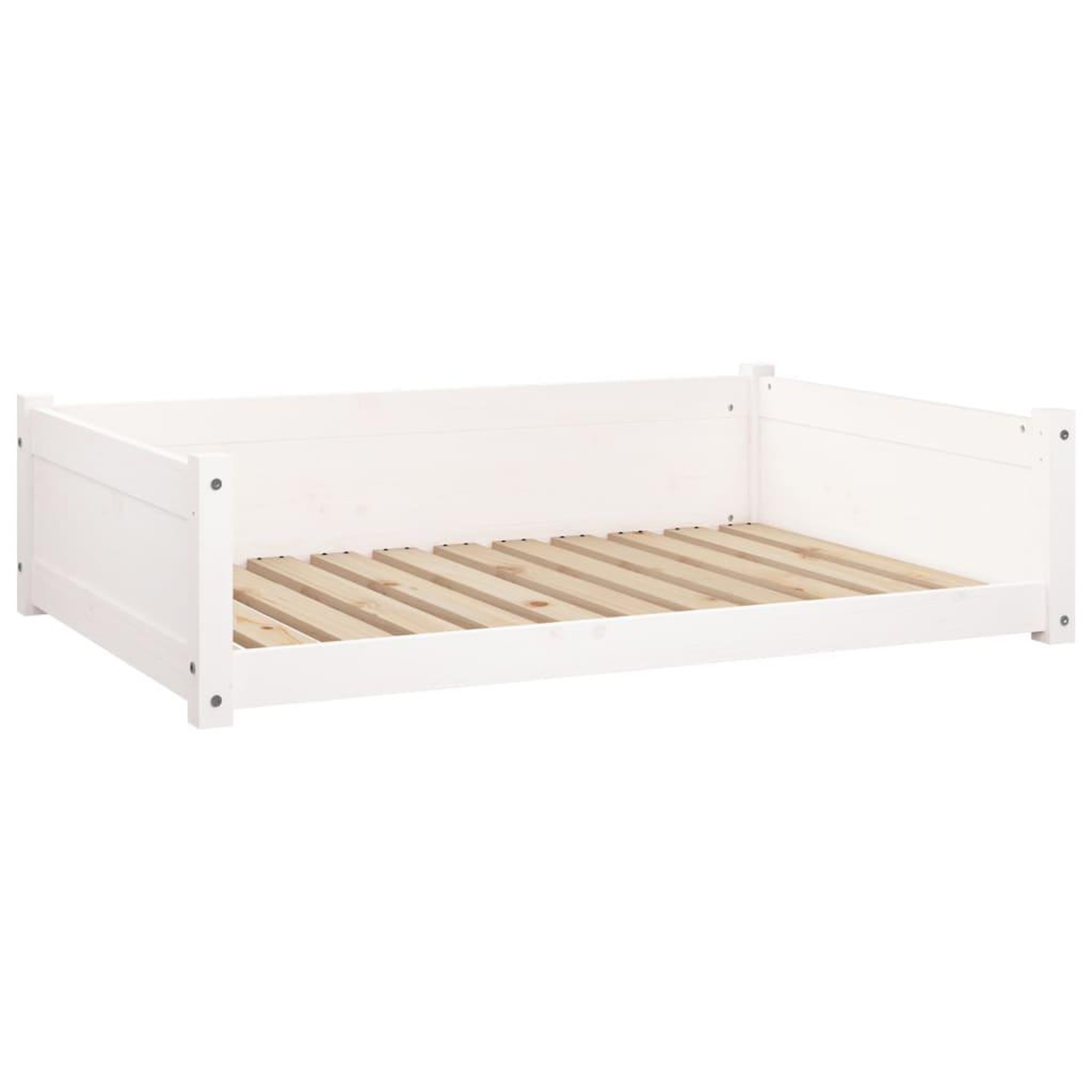Voir la diapositive 2 : VIDAXL Lit pour chien Blanc 105,5x75,5x28 cm Bois de pin solide